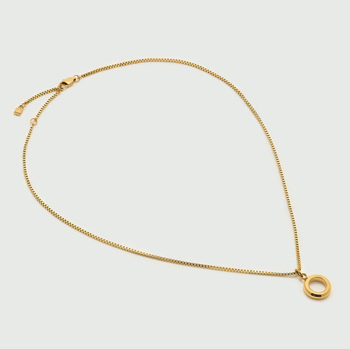 Gold Plated Edge Open Circle Necklace