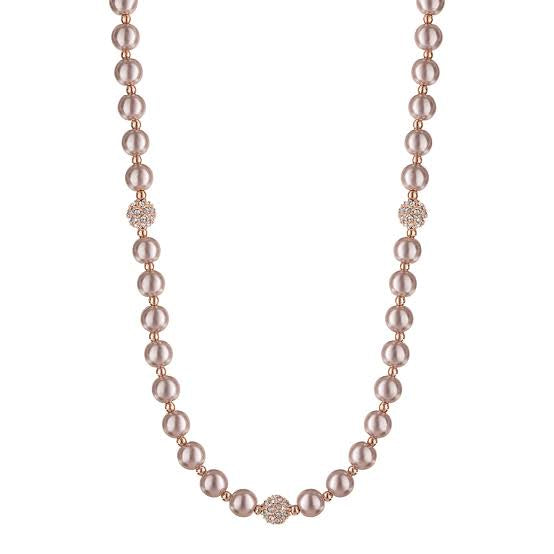 Rose Gold Pink Pearl Necklace